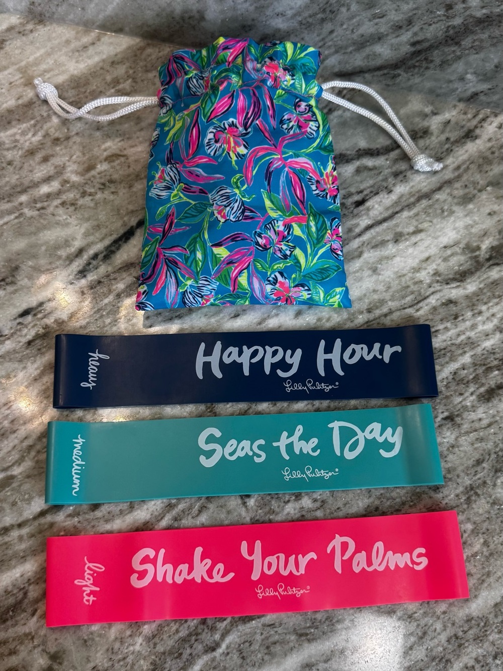 NWOT Lilly Pulitzer Resistance Bands Set of 3  In Pouch
